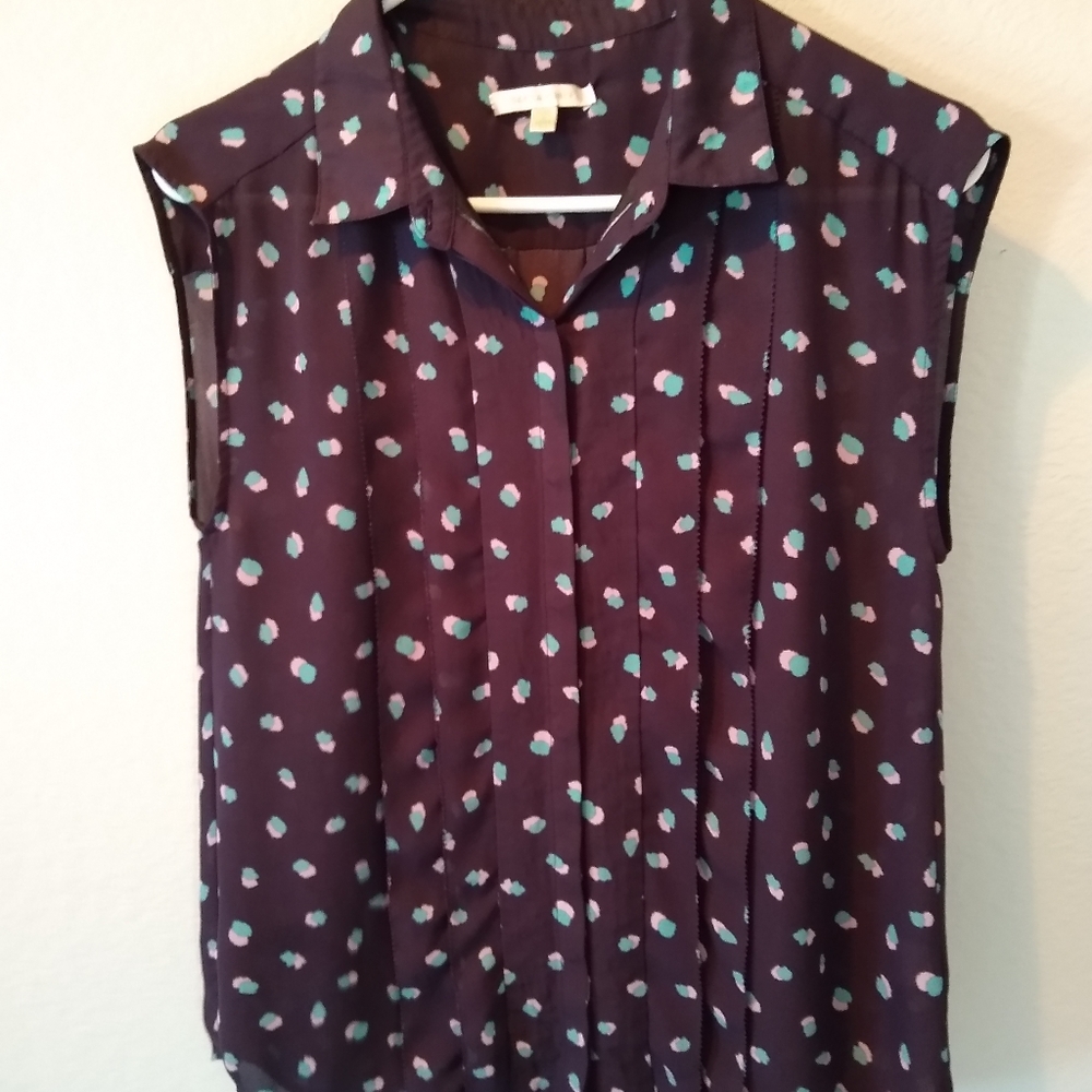 Skies are blue sleeveless blouse